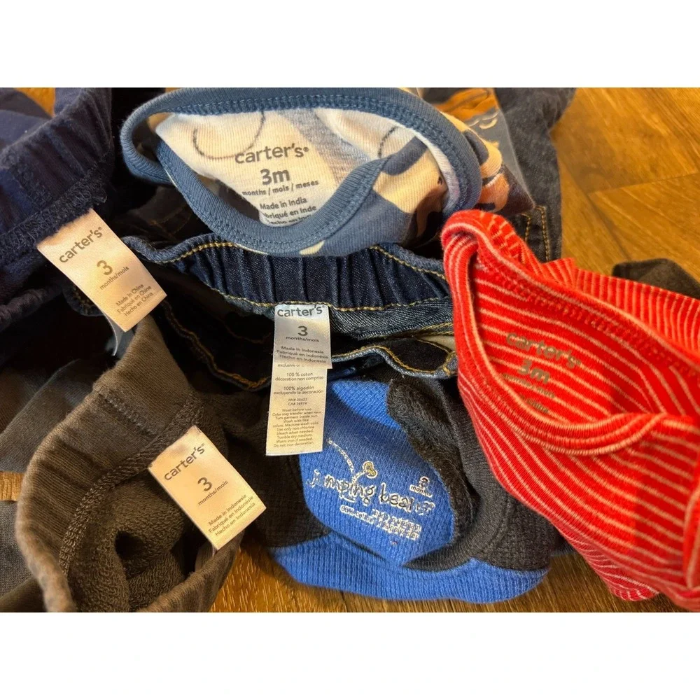 Baby Boy 3‎ Months Outfits Lot Jeans Pants Bodysuits Shirts Clothes Bodysuits